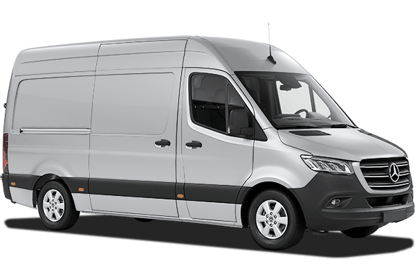 Vue latérale du fourgon MERCEDES SPRINTER III - 2018 – modèle utilitaire gris aménageable